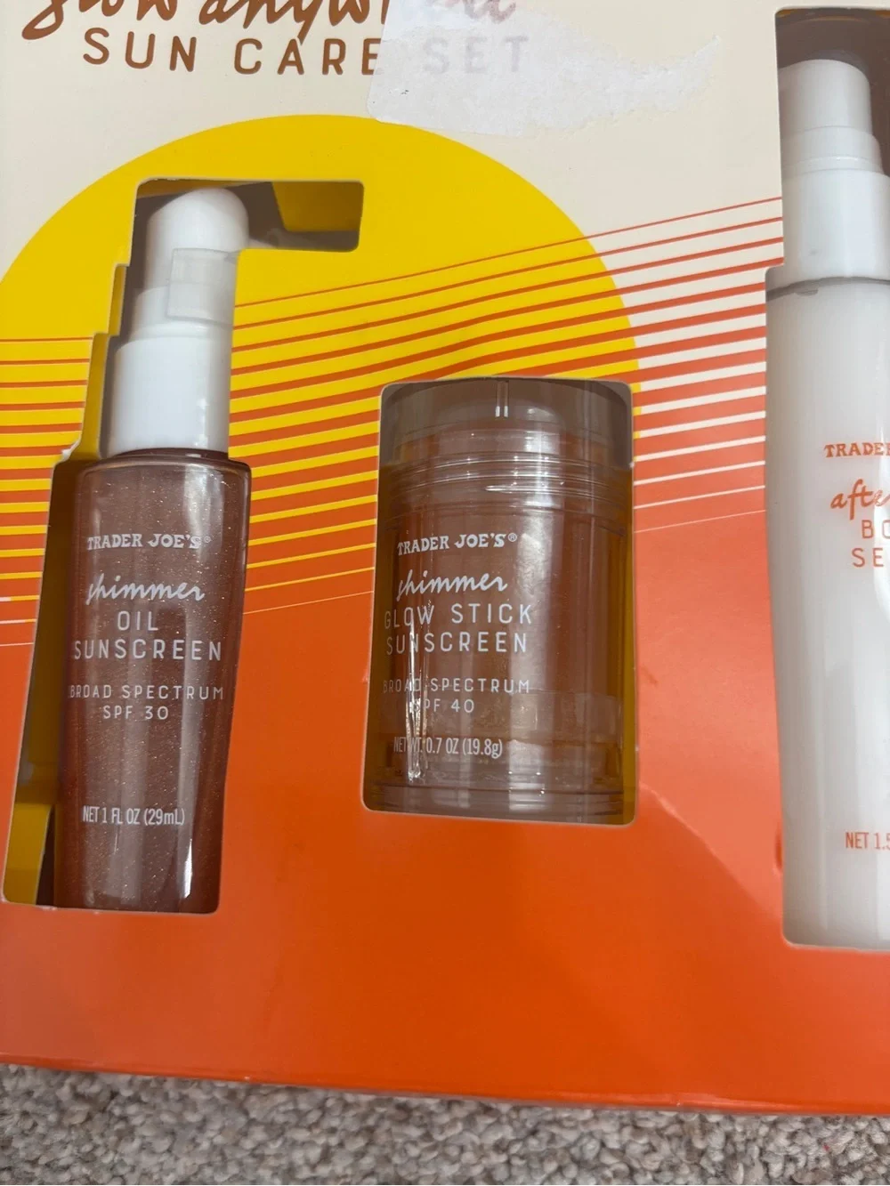 🆕 NWT Trader Joe’s Glow Anywhere Body Sun Care Set